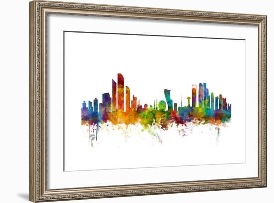 Abu Dhabi Skyline-Michael Tompsett-Framed Art Print