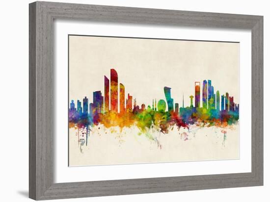 Abu Dhabi Skyline-Michael Tompsett-Framed Art Print