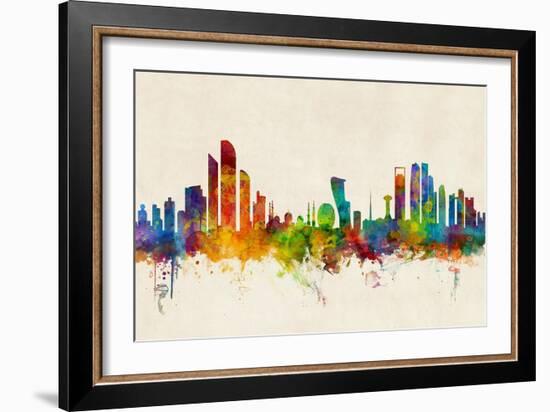 Abu Dhabi Skyline-Michael Tompsett-Framed Art Print