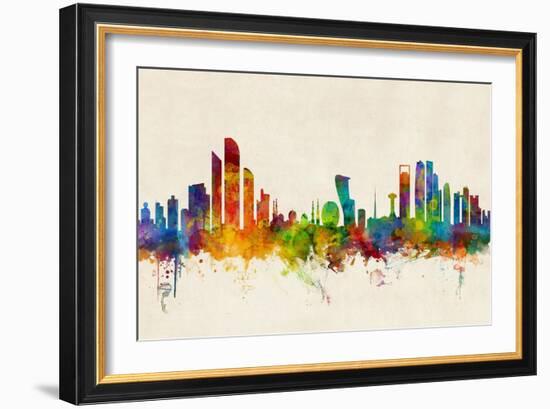 Abu Dhabi Skyline-Michael Tompsett-Framed Art Print