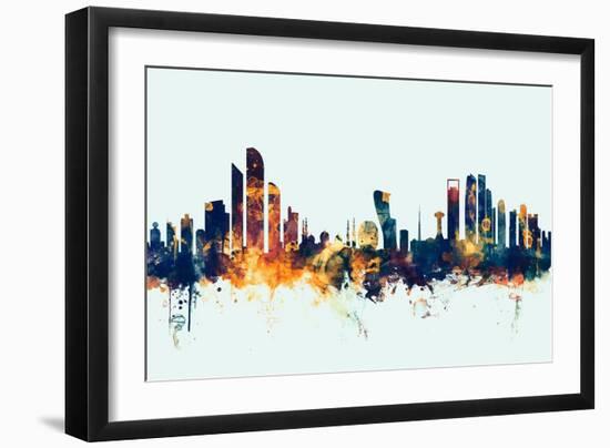 Abu Dhabi Skyline-Michael Tompsett-Framed Art Print