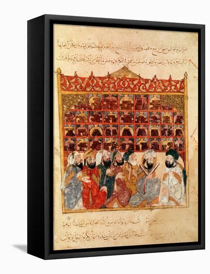 Abu Zayd in the Library at Basra, from "The Maqamat" by Al-Hariri-null-Framed Premier Image Canvas