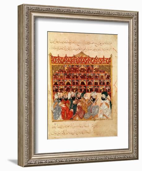 Abu Zayd in the Library at Basra, from "The Maqamat" by Al-Hariri-null-Framed Giclee Print