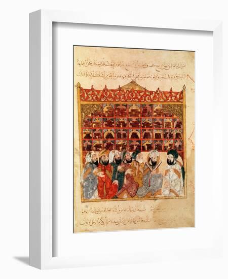 Abu Zayd in the Library at Basra, from "The Maqamat" by Al-Hariri-null-Framed Giclee Print