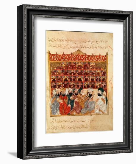 Abu Zayd in the Library at Basra, from "The Maqamat" by Al-Hariri-null-Framed Giclee Print