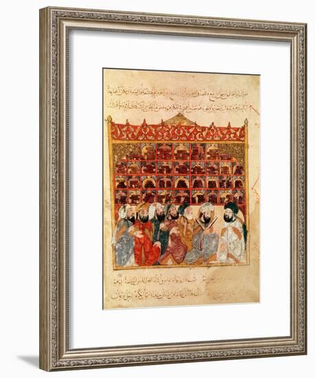 Abu Zayd in the Library at Basra, from "The Maqamat" by Al-Hariri-null-Framed Giclee Print