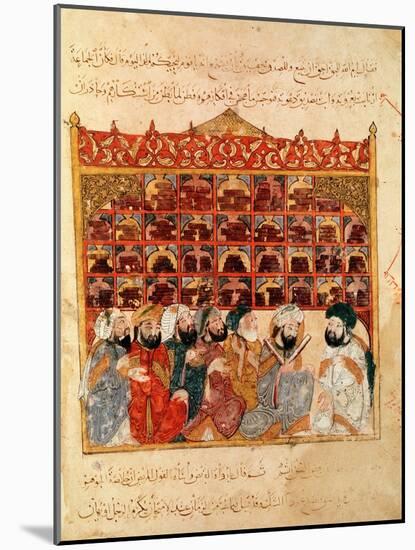 Abu Zayd in the Library at Basra, from "The Maqamat" by Al-Hariri-null-Mounted Giclee Print