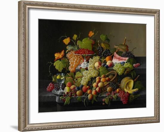 Abundant Fruit, 1858-Severin Roesen-Framed Giclee Print