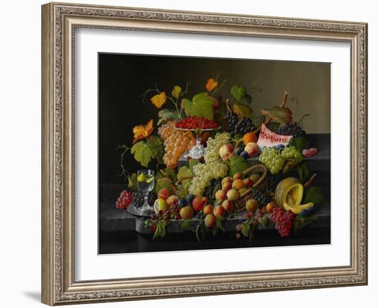 Abundant Fruit, 1858-Severin Roesen-Framed Giclee Print