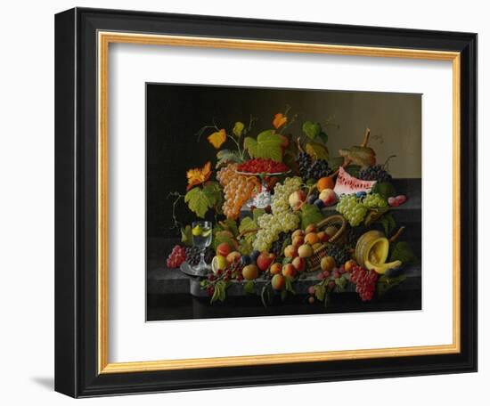 Abundant Fruit, 1858-Severin Roesen-Framed Giclee Print