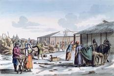 Meat Market During Winter, Russia, 1821-AC Houbigaot-Giclee Print