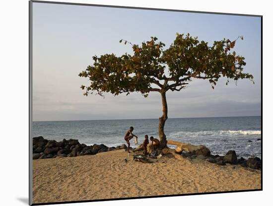 Acacia Tree on the Edge of the City of Sao Tomé, Where Young People Go to Bathe-Camilla Watson-Mounted Photographic Print