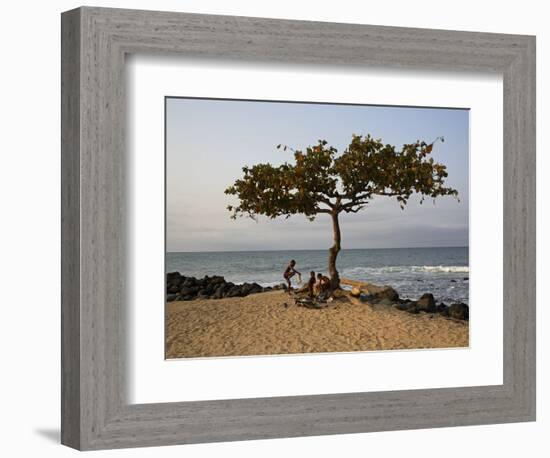 Acacia Tree on the Edge of the City of Sao Tomé, Where Young People Go to Bathe-Camilla Watson-Framed Photographic Print