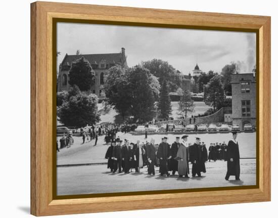 Academic Procession During Outdoor Commencement Exercises at St. Olaf College-null-Framed Premier Image Canvas