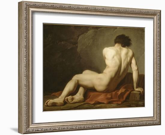 Académie d'Homme dite Patrocle-Jacques-Louis David-Framed Giclee Print