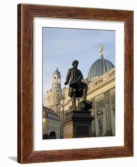 Academy of Fine Arts, Frauenkirche, Dresden, Saxony, Germany, Europe-Hans Peter Merten-Framed Photographic Print