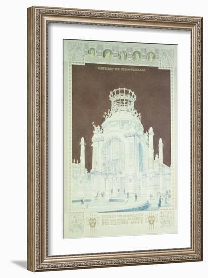 Academy of Fine Arts, Vienna, Design for the Hall of Honour (Coloured Pencil)-Otto Wagner-Framed Giclee Print