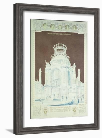 Academy of Fine Arts, Vienna, Design for the Hall of Honour (Coloured Pencil)-Otto Wagner-Framed Giclee Print