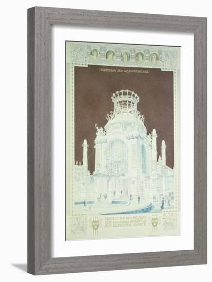 Academy of Fine Arts, Vienna, Design for the Hall of Honour (Coloured Pencil)-Otto Wagner-Framed Giclee Print