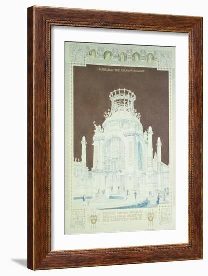 Academy of Fine Arts, Vienna, Design for the Hall of Honour (Coloured Pencil)-Otto Wagner-Framed Giclee Print