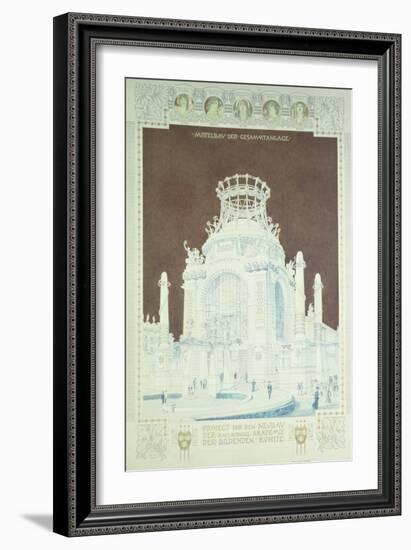 Academy of Fine Arts, Vienna, Design for the Hall of Honour (Coloured Pencil)-Otto Wagner-Framed Giclee Print