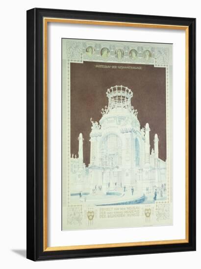 Academy of Fine Arts, Vienna, Design for the Hall of Honour (Coloured Pencil)-Otto Wagner-Framed Giclee Print