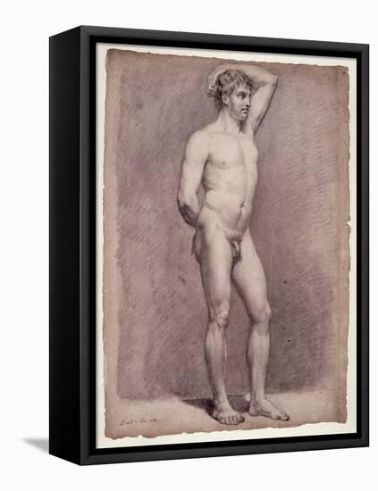 Academy Study of the Male Nude, 1764-Jacques-Louis David-Framed Premier Image Canvas