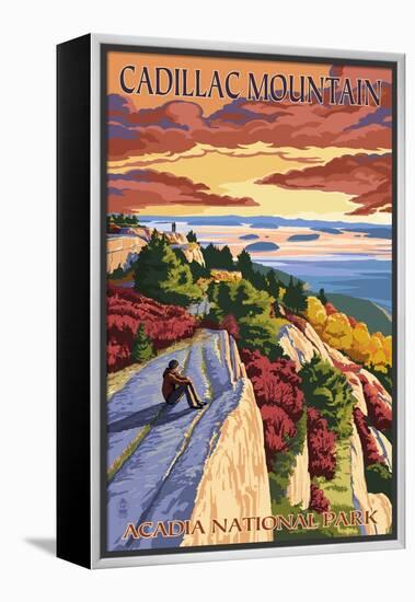 Acadia National Park, Maine - Cadillac Mountain-Lantern Press-Framed Stretched Canvas