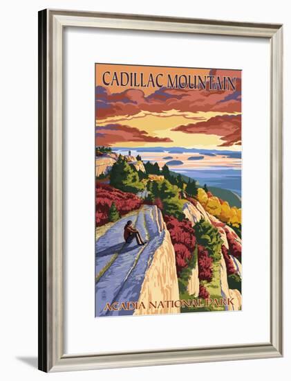 Acadia National Park, Maine - Cadillac Mountain-Lantern Press-Framed Art Print