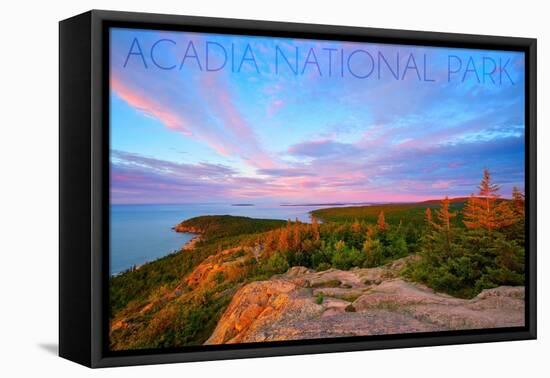 Acadia National Park, Maine - Cadillac Mountains-Lantern Press-Framed Stretched Canvas