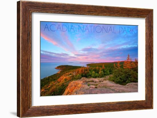 Acadia National Park, Maine - Cadillac Mountains-Lantern Press-Framed Art Print