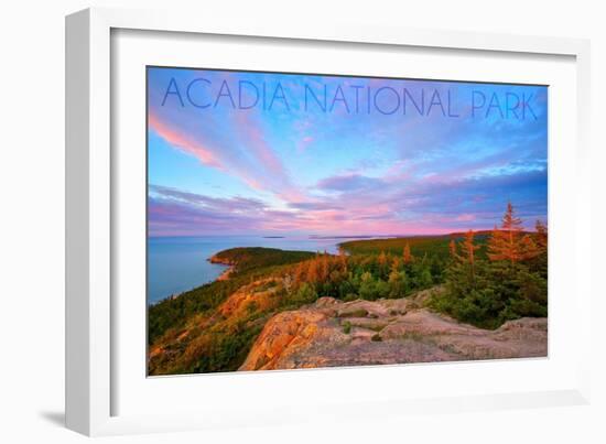 Acadia National Park, Maine - Cadillac Mountains-Lantern Press-Framed Art Print