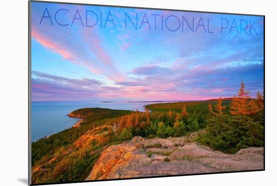 Acadia National Park, Maine - Cadillac Mountains-Lantern Press-Mounted Art Print
