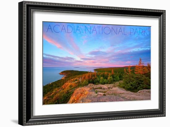 Acadia National Park, Maine - Cadillac Mountains-Lantern Press-Framed Art Print