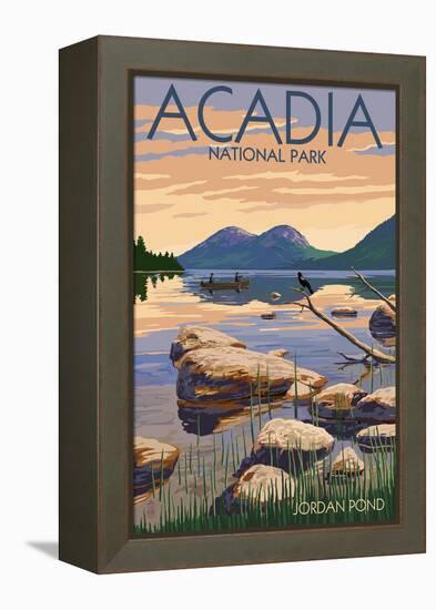 Acadia National Park, Maine - Jordan Pond-Lantern Press-Framed Stretched Canvas