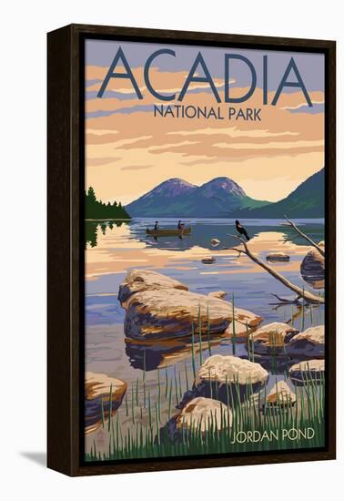 Acadia National Park, Maine - Jordan Pond-Lantern Press-Framed Stretched Canvas