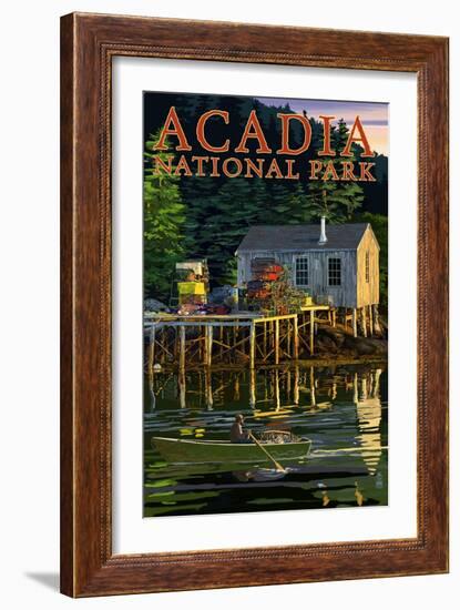 Acadia National Park, Maine - Lobster Shack-Lantern Press-Framed Art Print