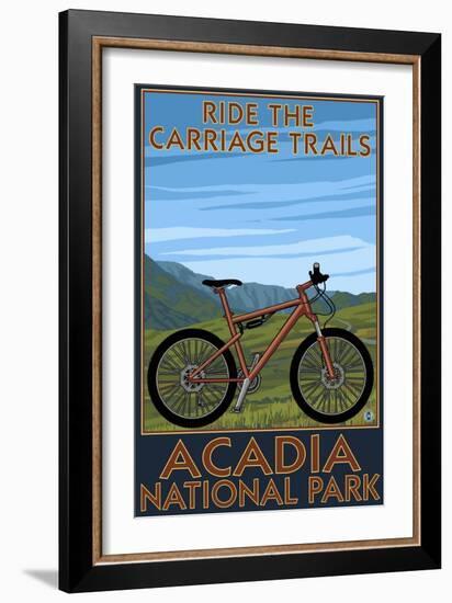 Acadia National Park, Maine - Ride the Carriage Trails-Lantern Press-Framed Art Print