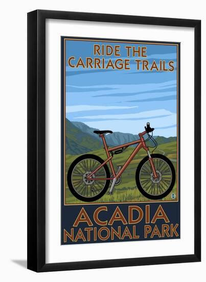 Acadia National Park, Maine - Ride the Carriage Trails-Lantern Press-Framed Art Print