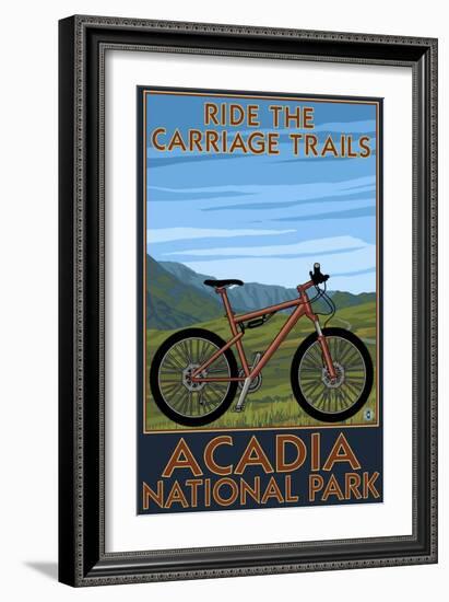 Acadia National Park, Maine - Ride the Carriage Trails-Lantern Press-Framed Art Print