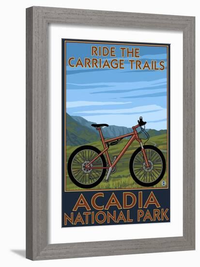 Acadia National Park, Maine - Ride the Carriage Trails-Lantern Press-Framed Premium Giclee Print