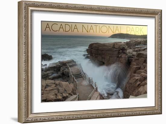 Acadia National Park, Maine - Thunder Hole-Lantern Press-Framed Art Print