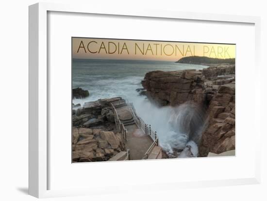 Acadia National Park, Maine - Thunder Hole-Lantern Press-Framed Art Print