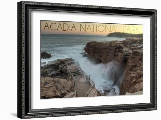 Acadia National Park, Maine - Thunder Hole-Lantern Press-Framed Art Print