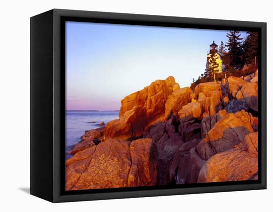 Acadia NP, Maine. Bass Harbor Head Lighthouse at Sunrise-Scott T. Smith-Framed Premier Image Canvas