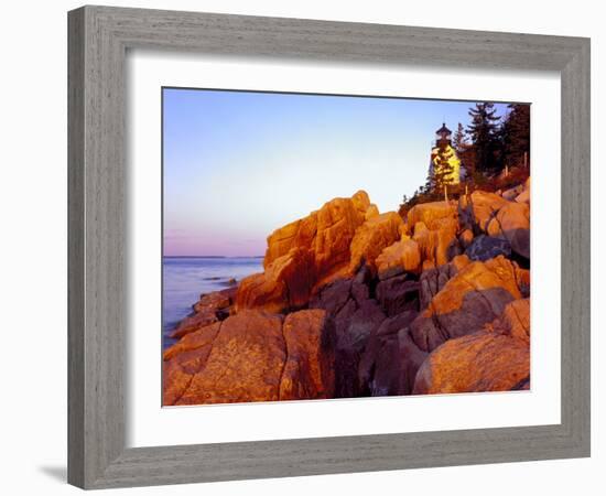 Acadia NP, Maine. Bass Harbor Head Lighthouse at Sunrise-Scott T. Smith-Framed Photographic Print