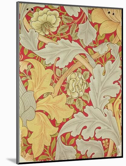 Acanthus Leaves and Wild Rose on a Crimson Background, Wallpaper Design-William Morris-Mounted Premium Giclee Print