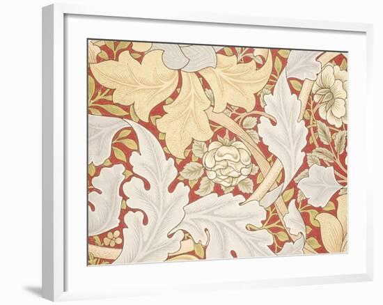 Acanthus Leaves, Wild Rose on Crimson Background, William, Morris-William Morris-Framed Giclee Print