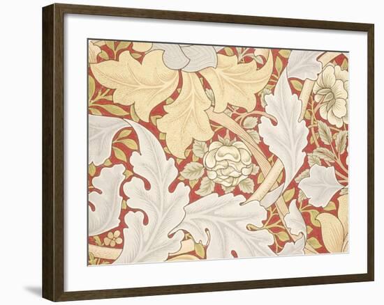 Acanthus Leaves, Wild Rose on Crimson Background, William, Morris-William Morris-Framed Giclee Print