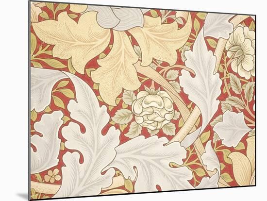 Acanthus Leaves, Wild Rose on Crimson Background, William, Morris-William Morris-Mounted Giclee Print